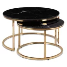 MILANO Kerámia Asztal Garnitúra Fekete Márvány/Arany