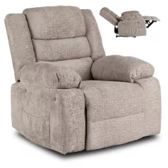 ARTURO bézs bársony dönthető fotel