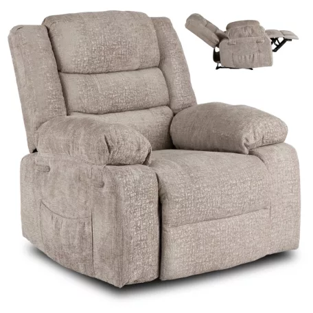 ARTURO bézs bársony dönthető fotel