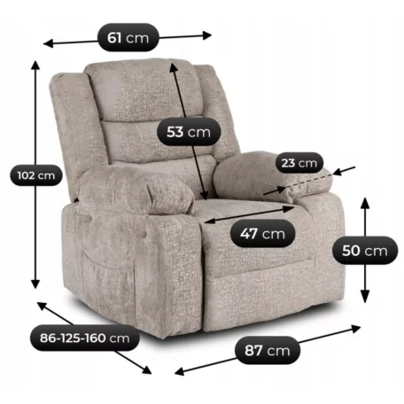 ARTURO bézs bársony dönthető fotel