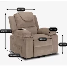 FENIX Elektromos Dönthető Masszázsfotel Felállási Funkcióval, Bézs