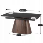 LIZBONA Kerámia Kihúzható Asztal 160-200 cm Fekete/Diófa