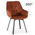 LUNA piros bársony forgószék