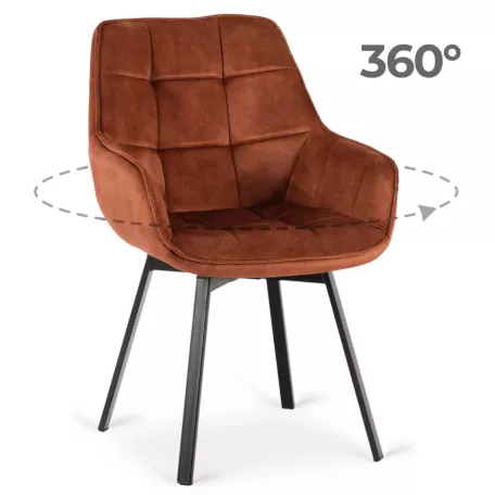 LUNA piros bársony forgószék