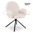 MUSSO bézs színű boucle forgószék