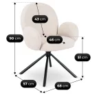 MUSSO bézs színű boucle forgószék