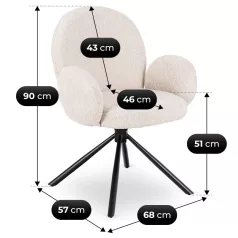 MUSSO bézs színű boucle forgószék