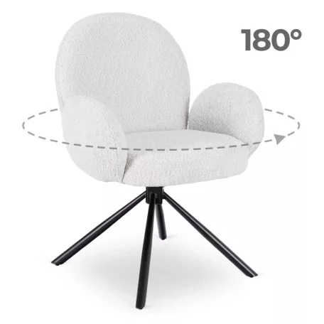 MUSSO szürke boucle forgószék