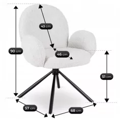 MUSSO szürke boucle forgószék