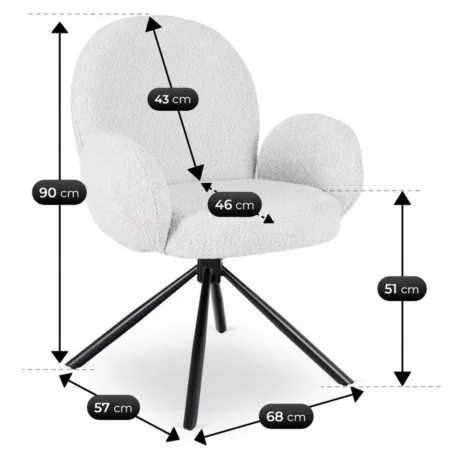 MUSSO szürke boucle forgószék