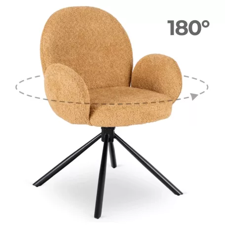 MUSSO Mustárszínű Boucle Forgószék