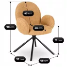 MUSSO Mustárszínű Boucle Forgószék