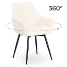 LARISA krémszínű Boucle forgószék