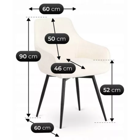 LARISA krémszínű Boucle forgószék