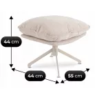 PASADENA Forgófotel Lábtartóval, Krémszínű