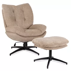 FREMONT Forgószék lábtartóval bézs színben