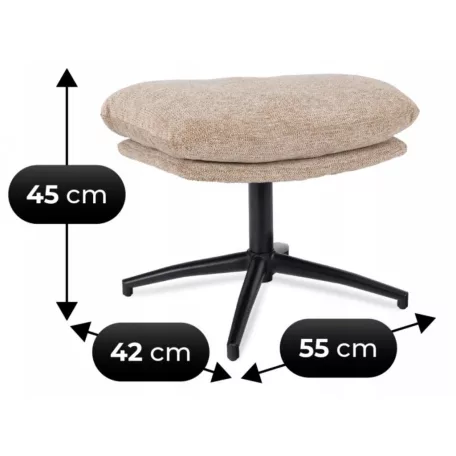 FREMONT Forgószék lábtartóval bézs színben