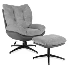 FREMONT Forgószék lábtartóval, szürke/fekete