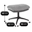 FREMONT Forgószék lábtartóval, szürke/fekete