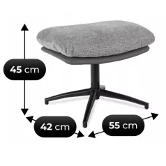 FREMONT Forgószék lábtartóval, szürke/fekete