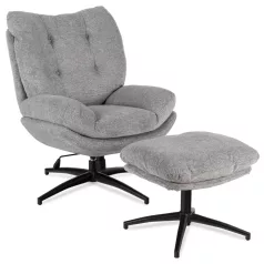 FREMONT Forgószék Lábtartóval Szürke