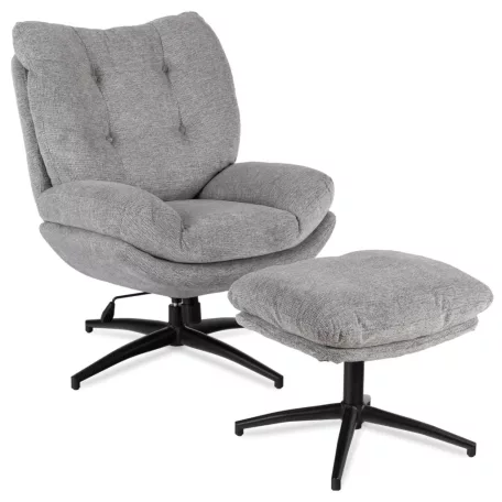 FREMONT Forgószék Lábtartóval Szürke