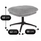 FREMONT Forgószék Lábtartóval Szürke