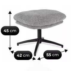 FREMONT Forgószék Lábtartóval Szürke