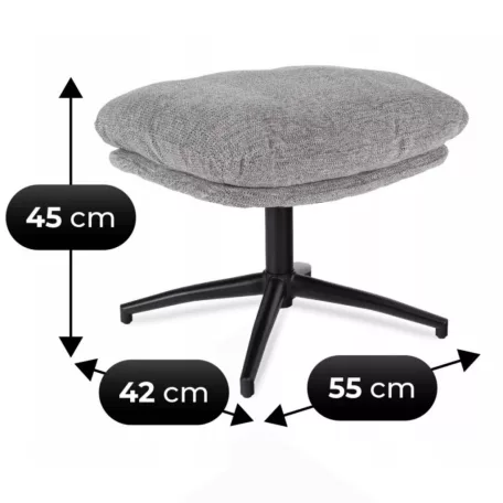 FREMONT Forgószék Lábtartóval Szürke