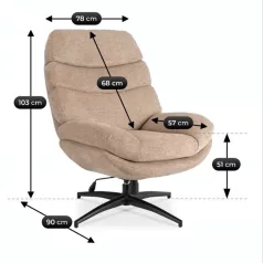 ASTURIA bézs színű forgófotel