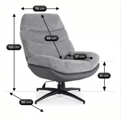 ASTURIA szürke forgófotel