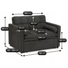 CORRA dönthető fotel alváshoz, fekete