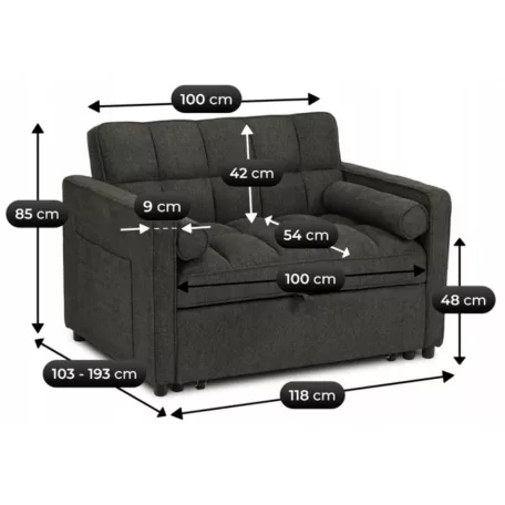 CORRA dönthető fotel alváshoz, fekete