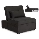 IBERIS 80 cm-es dönthető fotel alváshoz, fekete