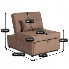 IBERIS Dönthető Fotel 80 cm Alváshoz Barna