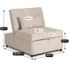 IBERIS 80 cm-es dönthető fotel alváshoz bézs színben