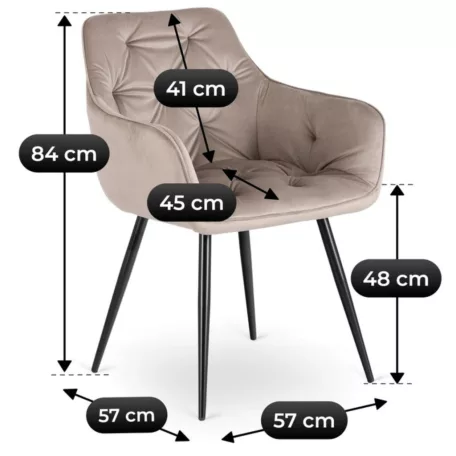 MODESTO bézs bársony szék