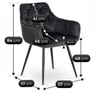 MODESTO fekete bársony szék