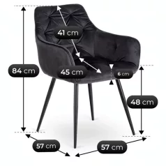 MODESTO fekete bársony szék
