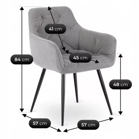 MODESTO szék, szürke