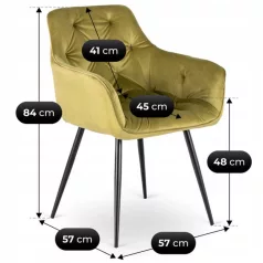 MODESTO Pisztácia Bársony Szék