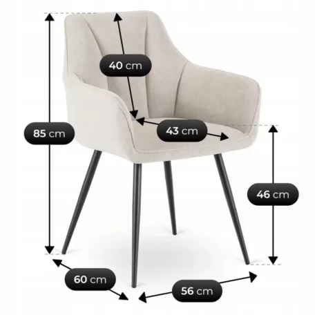 NAWARA szék krémszínű