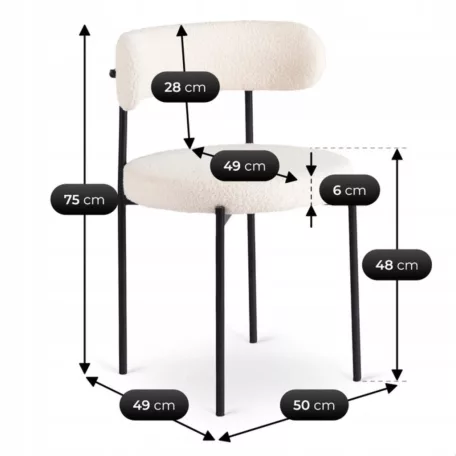 TULSA krémszínű Boucle szék