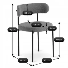 TULSA szürke boucle szék