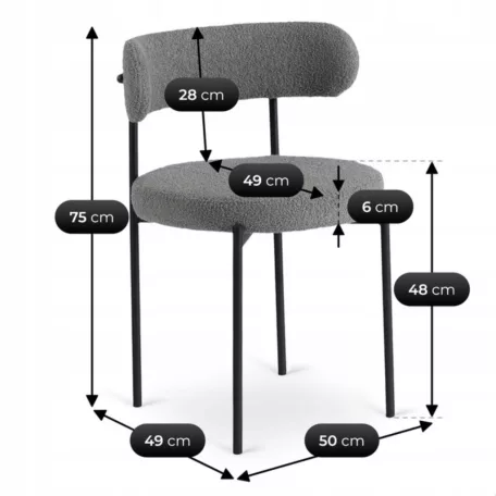 TULSA szürke boucle szék