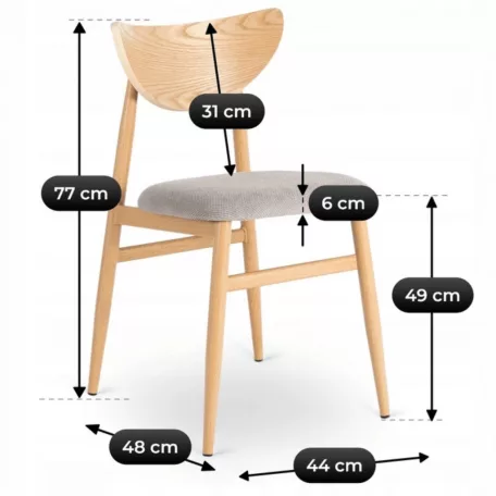 BRAGA Szék Tölgy/Szürke