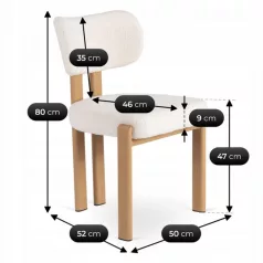 GRENADA Szék Tölgy/Krémszínű Boucle
