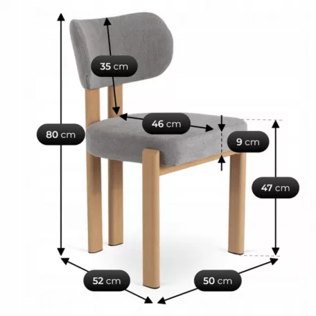 GRENADA Szék Tölgy/Szürke