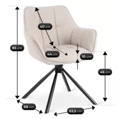 PEONY 2 Forgószék Bézs színben