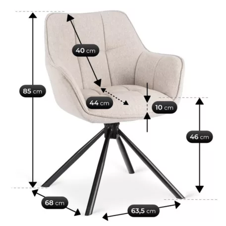 PEONY 2 Forgószék Bézs színben
